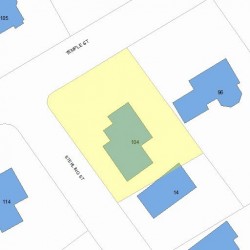 104 Temple St, Newton MA 02465-2307 plot plan