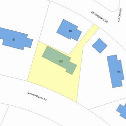600 Quinobequin Rd, Newton MA 02468-2116 plot plan