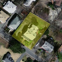 109 Central St, Newton MA  02466-2403 aerial view