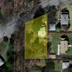 72 Canterbury Rd, Newton MA 02461-1300 aerial view