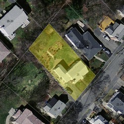 25 Emerald St, Newton MA  02458-1213 aerial view