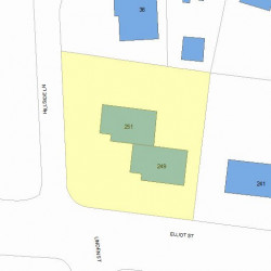 251 Elliot St, Newton MA 02464-1201 plot plan
