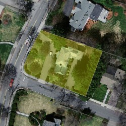 442 Chestnut St, Newton MA  02468-1006 aerial view