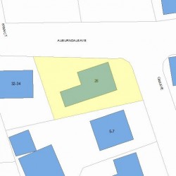 26 Auburndale Ave, Newton MA  02465-1404 plot plan