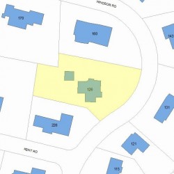 126 Windsor Rd, Newton MA 02468-1120 plot plan