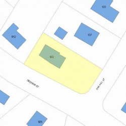 922 Dedham St, Newton MA  02459-3422 plot plan