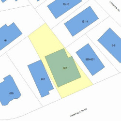 607 Washington St, Newton MA  02458-1451 plot plan