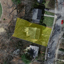 92 Garland Rd, Newton MA  02459-1710 aerial view