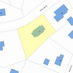 27 Howland Rd, Newton MA 02465-2937 plot plan