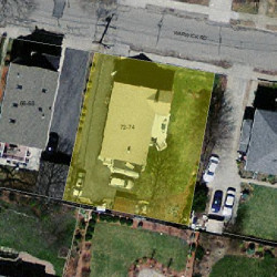 72 Warwick Rd, Newton MA 02465-1724 aerial view