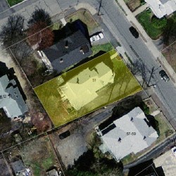 51 Parsons St, Newton MA 02465-2137 aerial view
