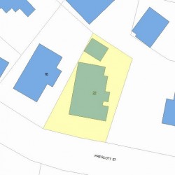 22 Prescott St, Newton MA  02460-1614 plot plan