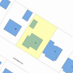 25 Canterbury Rd, Newton MA  02461-1319 plot plan