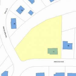 71 Hancock Ave, Newton MA  02459-1746 plot plan