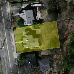 874 Chestnut St, Newton MA 02468-2320 aerial view