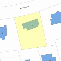 33 Huntington Rd, Newton MA  02458-2416 plot plan