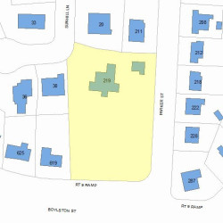 219 Parker St, Newton MA 02459-2550 plot plan