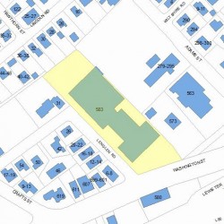 583 Washington St, Newton MA  02458-1423 plot plan