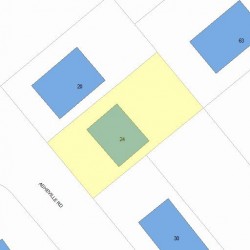 24 Asheville Rd, Newton MA  02462-1102 plot plan