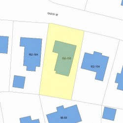 156 Cabot St, Newton MA 02458-2536 plot plan
