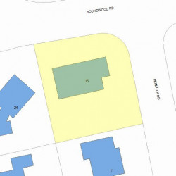 15 Roundwood Rd, Newton MA  02464-1216 plot plan