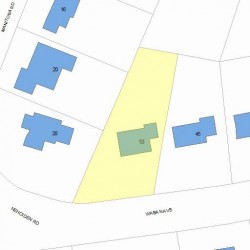 53 Waban Ave, Newton MA  02468-2134 plot plan