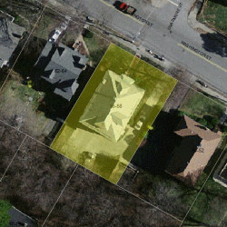 58 Washington St, Newton MA 02458-2220 aerial view