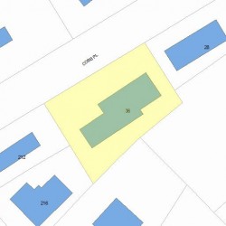 36 Cobb Pl, Newton MA  02468-1803 plot plan