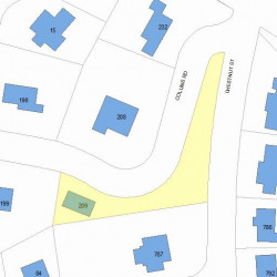 209 Collins Rd, Newton MA  02468-2237 plot plan