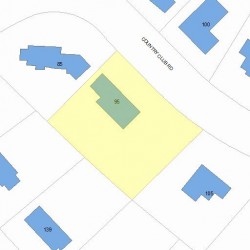 95 Country Club Rd, Newton MA  02459-3020 plot plan