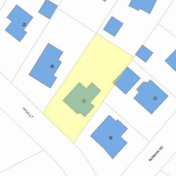 32 Hyde St, Newton MA 02461-1204 plot plan