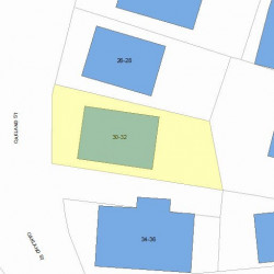 32 Oakland St, Newton MA  02458-1801 plot plan