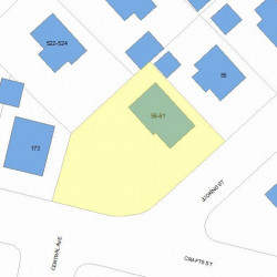 61 Judkins St, Newton MA  02460-1415 plot plan