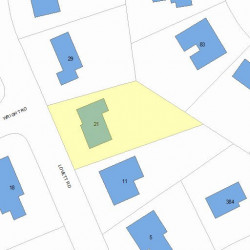 21 Lovett Rd, Newton MA  02459-3107 plot plan