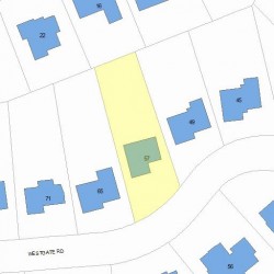57 Westgate Rd, Newton MA 02459-3133 plot plan