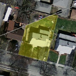 146 Washington Ave, Newton MA 02465-1026 aerial view