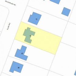 76 Allen Ave, Newton MA  02468-1721 plot plan
