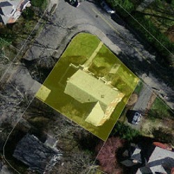 82 Church St, Newton MA  02458-2057 aerial view