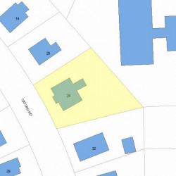 24 Oxford Rd, Newton MA 02459-2405 plot plan