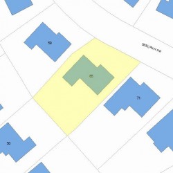 65 Deborah Rd, Newton MA  02459-2837 plot plan