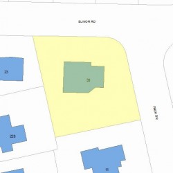 33 Elinor Rd, Newton MA 02461-1834 plot plan