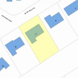 22 Silver Birch Rd, Newton MA  02468-2311 plot plan