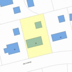 25 Halcyon Rd, Newton MA 02459-2431 plot plan
