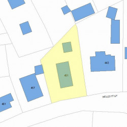 451 Wolcott St, Newton MA  02466-1520 plot plan