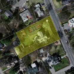 87 Highland St, Newton MA  02465-2404 aerial view