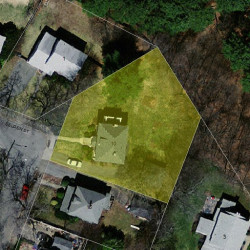 10 Hinckley Rd, Newton MA  02468-1704 aerial view