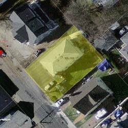 166 Chapel St, Newton MA  02458-1308 aerial view