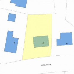 45 Moreland Ave, Newton MA  02459-2114 plot plan