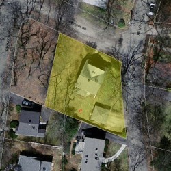 55 Williston Rd, Newton MA  02466-2219 aerial view