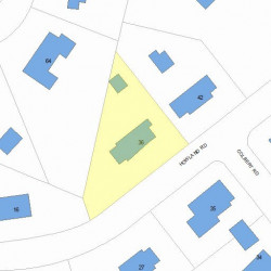 36 Howland Rd, Newton MA 02465-2938 plot plan